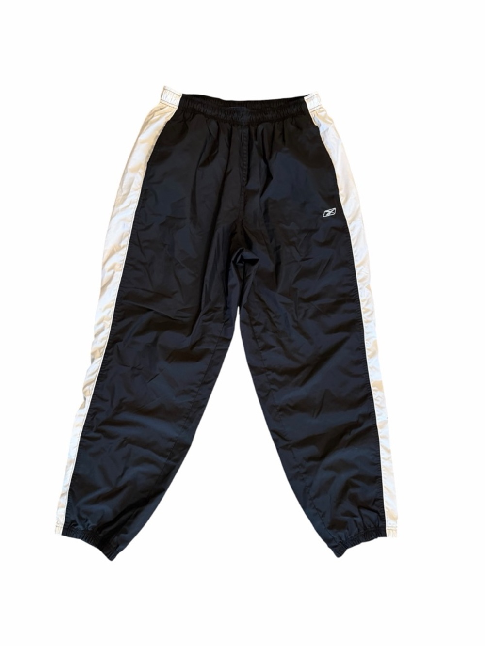 Men’s Reebok Black Warm Up Joggers with White Side Panels size L